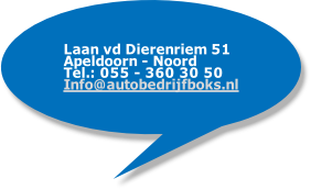 Laan vd Dierenriem 51 
Apeldoorn - Noord
Tel.: 055 - 360 30 50 
Info@autobedrijfboks.nl
